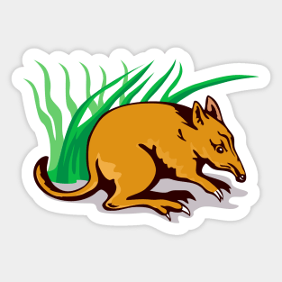 Bandicoot Side View Retro Sticker